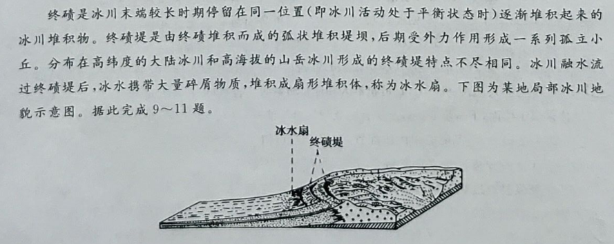 9导致终碛堤最终形成一系列孤立山丘的地质作用主要是a风化作